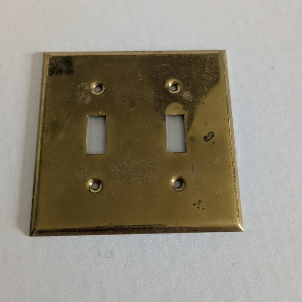 Vintage Gold/brass Tone double light switch plate cover